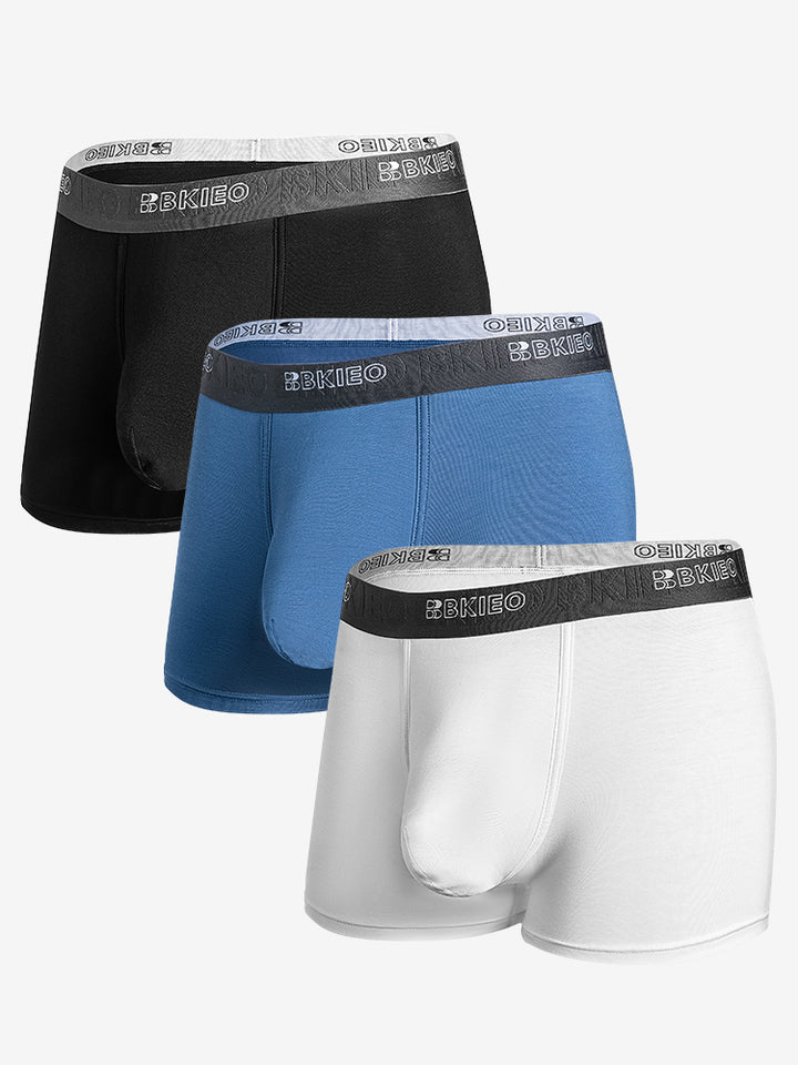Bkieo Underwear Stretchy Modal Men Trunks with Spacious Pouch